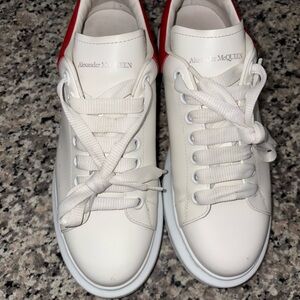 Alexander McQueen White Sneakers with Red Heel